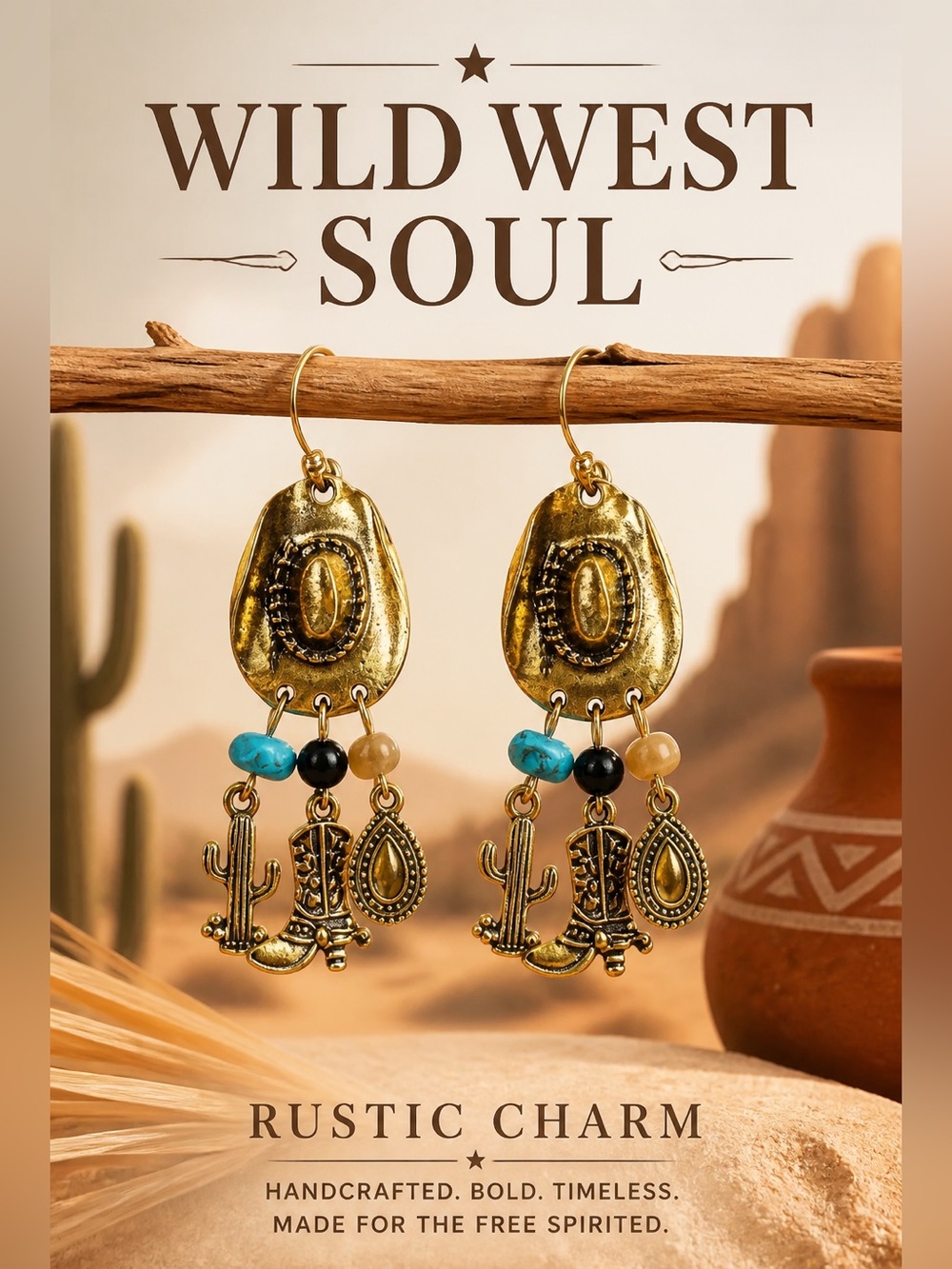 Wild Wild Soul – Rustic Charm Western Dangle Earrings
